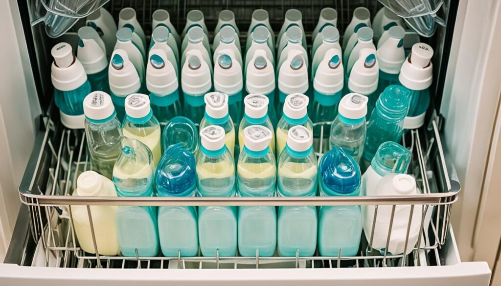 Dishwasher with baby bottles